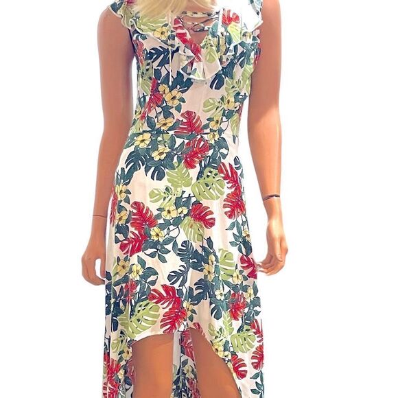 #14 NWOT IBISS Brand Tropical Splitlevel Dress Size Small - Picture 8 of 11